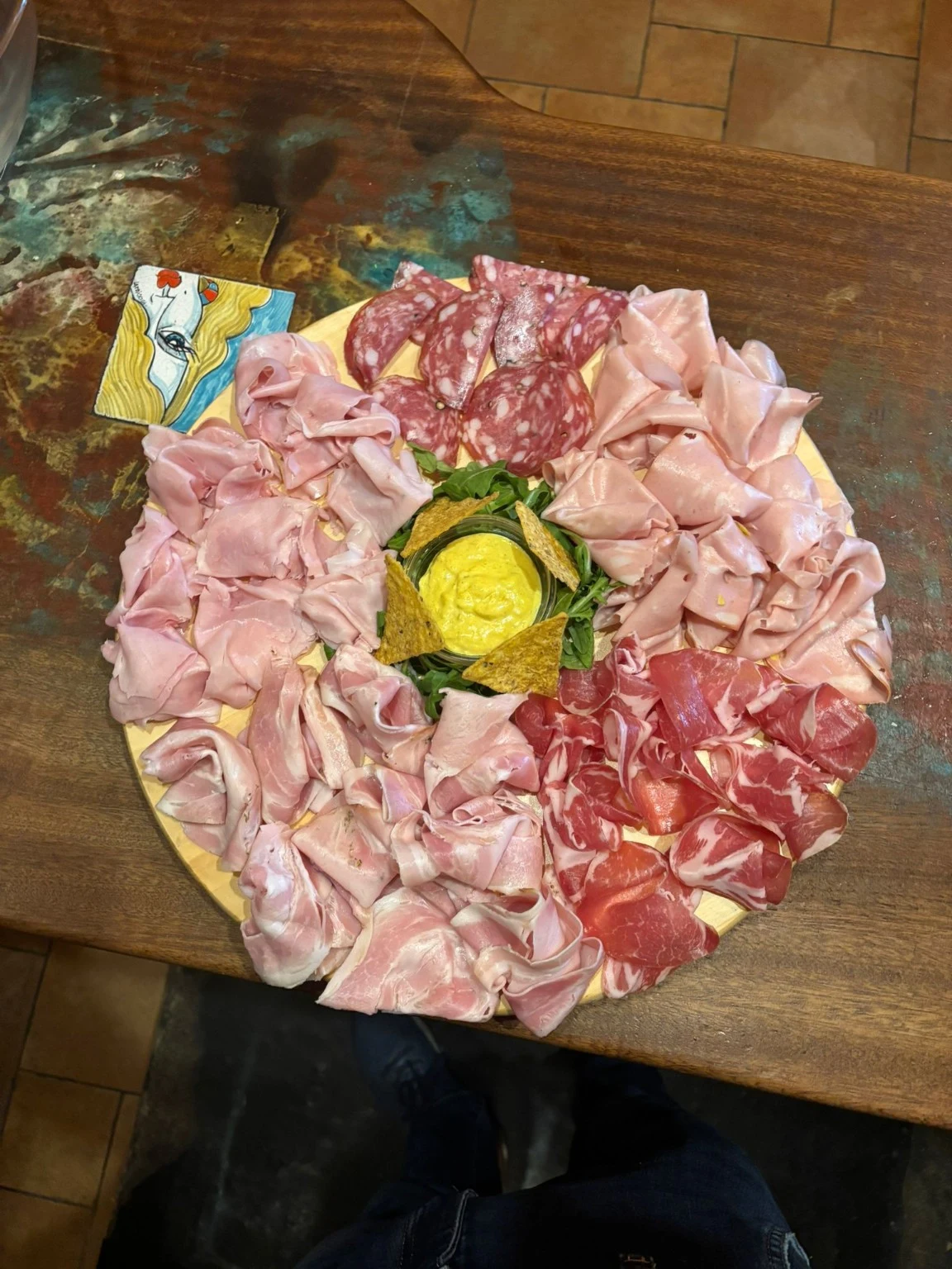 Un tagliere di salumi servito al Nessun Dorma